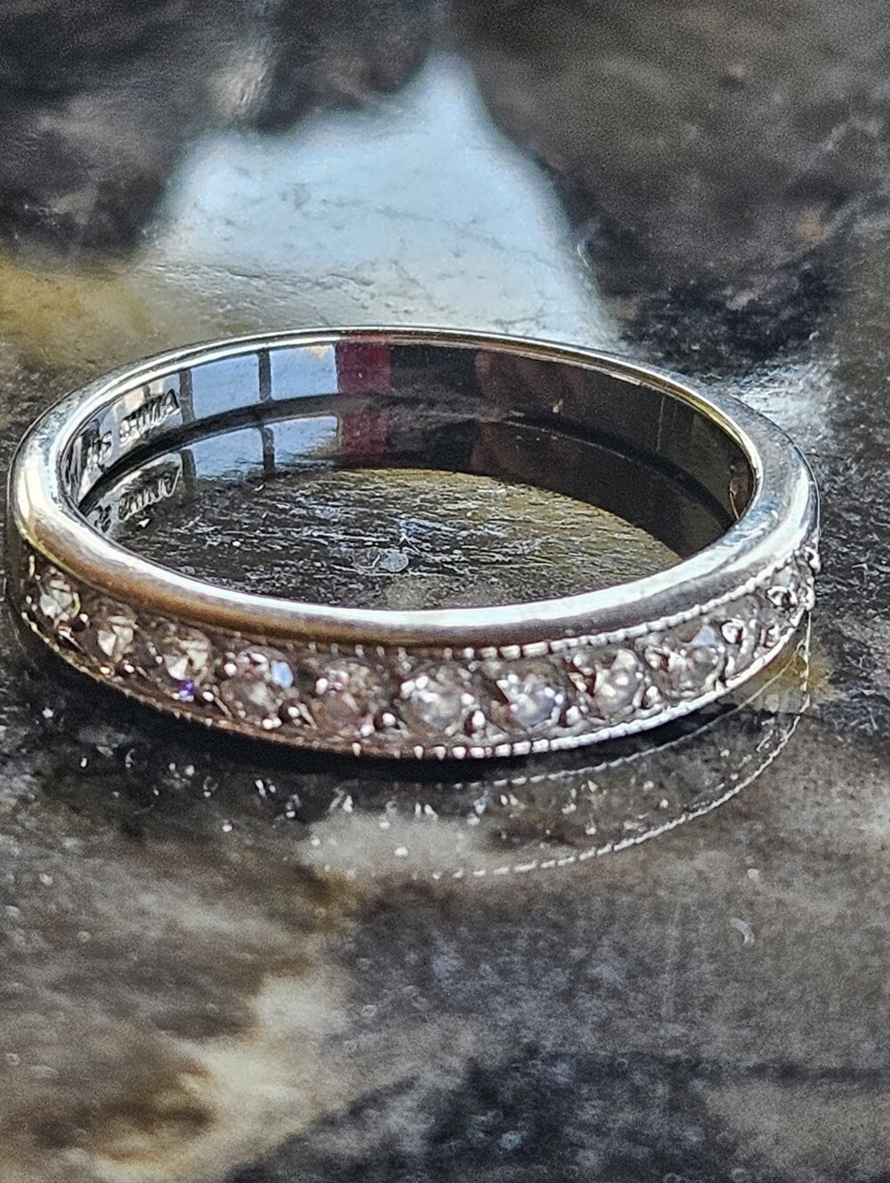 Sterling Silver CZ Eternity Band - Size 7